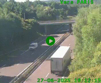 <h2>Caméra routière sur l'autoroute A20 au nord de Limoges, à la jonction avec la N520. Vue orientée vers Paris</h2>