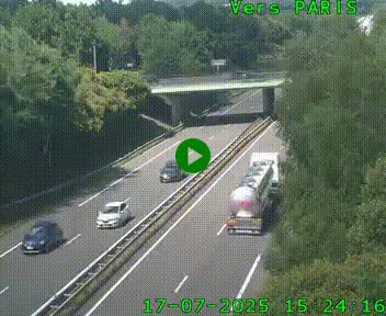 <h2>Caméra routière sur l'autoroute A20 au nord de Limoges, à la jonction avec la N520. Vue orientée vers Paris</h2>