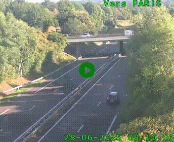 <h2>Caméra routière sur l'autoroute A20 au nord de Limoges, à la jonction avec la N520. Vue orientée vers Paris</h2>