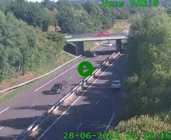 <h2>Caméra routière sur l'autoroute A20 au nord de Limoges, à la jonction avec la N520. Vue orientée vers Paris</h2>