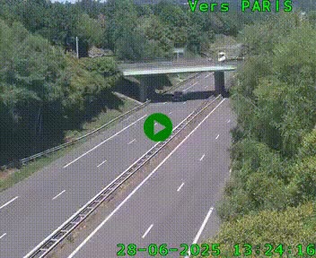 <h2>Caméra routière sur l'autoroute A20 au nord de Limoges, à la jonction avec la N520. Vue orientée vers Paris</h2>