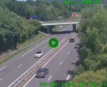 <h2>Caméra routière sur l'autoroute A20 au nord de Limoges, à la jonction avec la N520. Vue orientée vers Paris</h2>