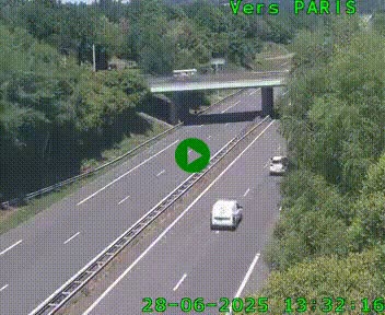 <h2>Caméra routière sur l'autoroute A20 au nord de Limoges, à la jonction avec la N520. Vue orientée vers Paris</h2>