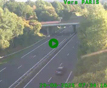 <h2>Caméra routière sur l'autoroute A20 au nord de Limoges, à la jonction avec la N520. Vue orientée vers Paris</h2>