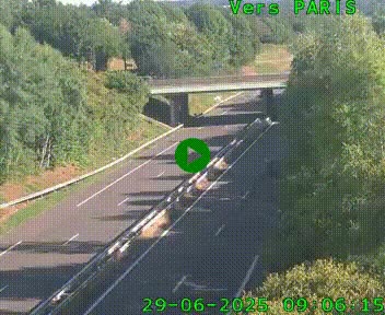 <h2>Caméra routière sur l'autoroute A20 au nord de Limoges, à la jonction avec la N520. Vue orientée vers Paris</h2>