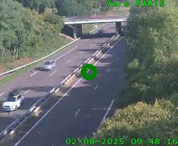 <h2>Caméra routière sur l'autoroute A20 au nord de Limoges, à la jonction avec la N520. Vue orientée vers Paris</h2>