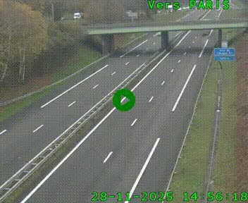 <h2>Caméra routière sur l'autoroute A20 au nord de Limoges, à la jonction avec la N520. Vue orientée vers Paris</h2>