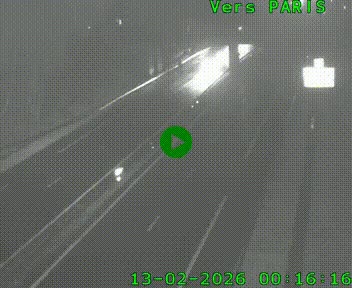 Caméra routière sur l'autoroute A20 au nord de Limoges, à la jonction avec la N520. Vue orientée vers Paris