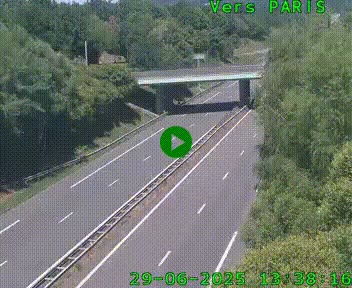 <h2>Caméra routière sur l'autoroute A20 au nord de Limoges, à la jonction avec la N520. Vue orientée vers Paris</h2>