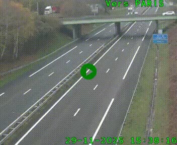 <h2>Caméra routière sur l'autoroute A20 au nord de Limoges, à la jonction avec la N520. Vue orientée vers Paris</h2>