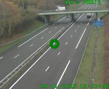 <h2>Caméra routière sur l'autoroute A20 au nord de Limoges, à la jonction avec la N520. Vue orientée vers Paris</h2>