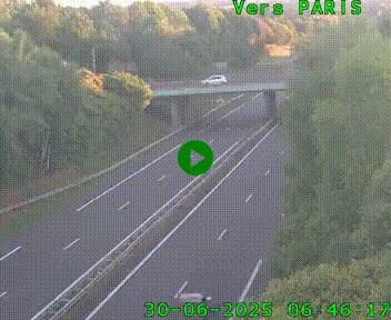 <h2>Caméra routière sur l'autoroute A20 au nord de Limoges, à la jonction avec la N520. Vue orientée vers Paris</h2>