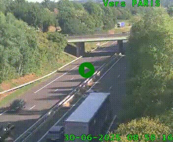 <h2>Caméra routière sur l'autoroute A20 au nord de Limoges, à la jonction avec la N520. Vue orientée vers Paris</h2>