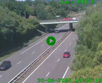 <h2>Caméra routière sur l'autoroute A20 au nord de Limoges, à la jonction avec la N520. Vue orientée vers Paris</h2>