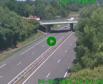 <h2>Caméra routière sur l'autoroute A20 au nord de Limoges, à la jonction avec la N520. Vue orientée vers Paris</h2>