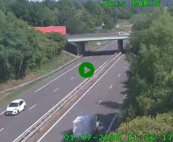 <h2>Caméra routière sur l'autoroute A20 au nord de Limoges, à la jonction avec la N520. Vue orientée vers Paris</h2>