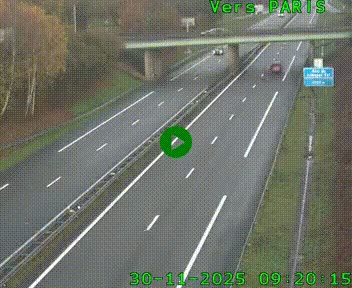 <h2>Caméra routière sur l'autoroute A20 au nord de Limoges, à la jonction avec la N520. Vue orientée vers Paris</h2>