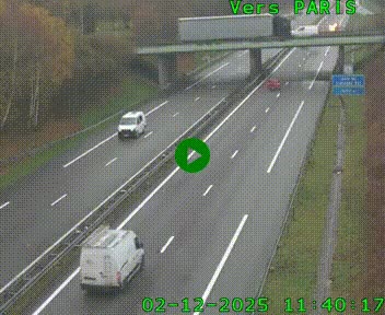 <h2>Caméra routière sur l'autoroute A20 au nord de Limoges, à la jonction avec la N520. Vue orientée vers Paris</h2>