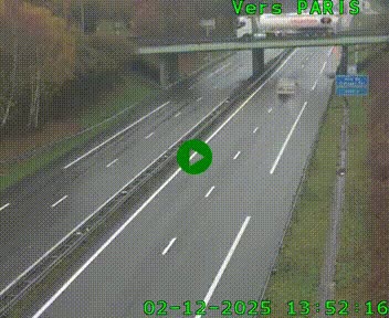 <h2>Caméra routière sur l'autoroute A20 au nord de Limoges, à la jonction avec la N520. Vue orientée vers Paris</h2>