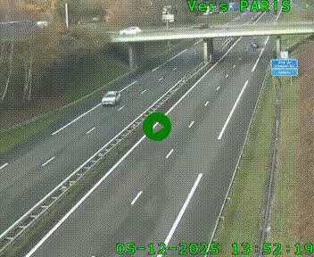 <h2>Caméra routière sur l'autoroute A20 au nord de Limoges, à la jonction avec la N520. Vue orientée vers Paris</h2>