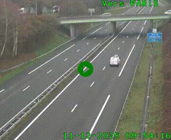 <h2>Caméra routière sur l'autoroute A20 au nord de Limoges, à la jonction avec la N520. Vue orientée vers Paris</h2>