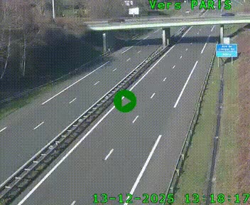 <h2>Caméra routière sur l'autoroute A20 au nord de Limoges, à la jonction avec la N520. Vue orientée vers Paris</h2>