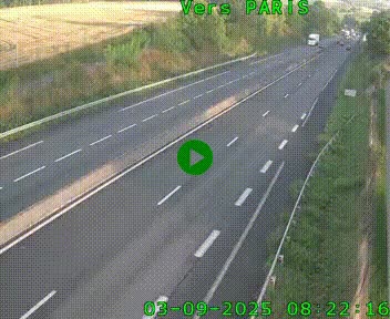 Caméra routière sur l'autoroute A20 à Saint-Hilaire-Bonneval, au sud de Limoges. Vue orientée vers Paris
