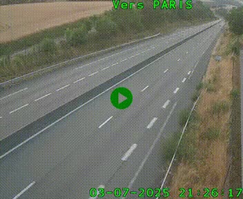 Caméra routière sur l'autoroute A20 à Saint-Hilaire-Bonneval, au sud de Limoges. Vue orientée vers Paris
