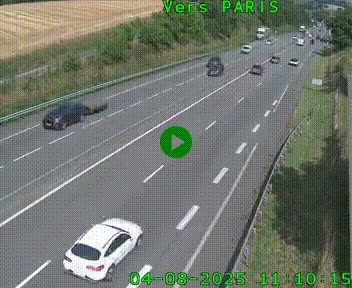 Caméra routière sur l'autoroute A20 à Saint-Hilaire-Bonneval, au sud de Limoges. Vue orientée vers Paris