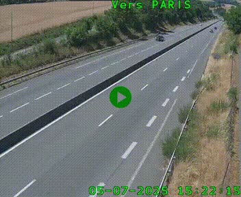 Caméra routière sur l'autoroute A20 à Saint-Hilaire-Bonneval, au sud de Limoges. Vue orientée vers Paris