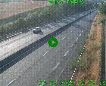 Caméra routière sur l'autoroute A20 à Saint-Hilaire-Bonneval, au sud de Limoges. Vue orientée vers Paris