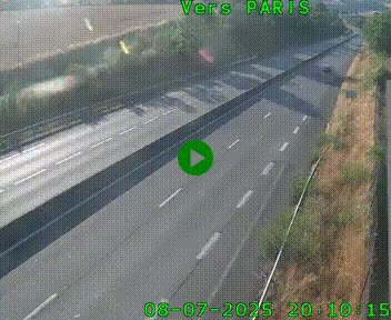 Caméra routière sur l'autoroute A20 à Saint-Hilaire-Bonneval, au sud de Limoges. Vue orientée vers Paris