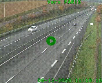 <h2>Caméra routière sur l'autoroute A20 à Saint-Hilaire-Bonneval, au sud de Limoges. Vue orientée vers Paris</h2>