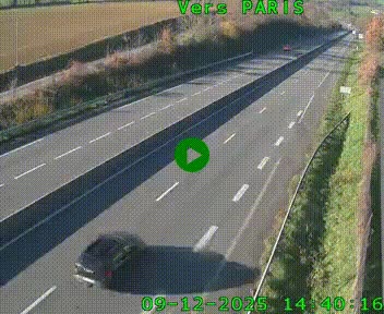 Caméra routière sur l'autoroute A20 à Saint-Hilaire-Bonneval, au sud de Limoges. Vue orientée vers Paris