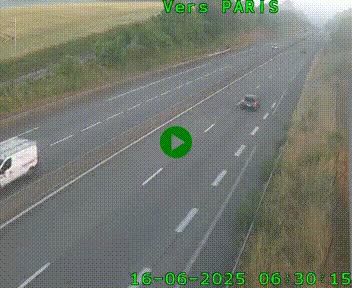 Caméra routière sur l'autoroute A20 à Saint-Hilaire-Bonneval, au sud de Limoges. Vue orientée vers Paris
