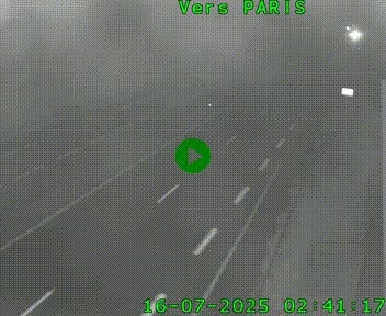 Caméra routière sur l'autoroute A20 à Saint-Hilaire-Bonneval, au sud de Limoges. Vue orientée vers Paris