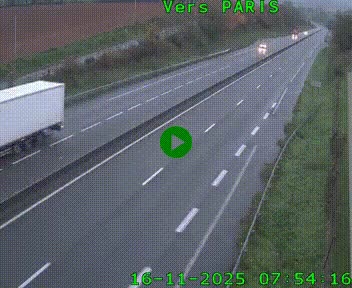 Caméra routière sur l'autoroute A20 à Saint-Hilaire-Bonneval, au sud de Limoges. Vue orientée vers Paris