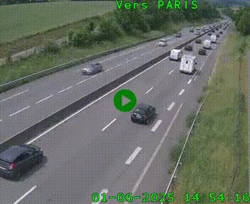 Caméra routière sur l'autoroute A20 à Saint-Hilaire-Bonneval, au sud de Limoges. Vue orientée vers Paris