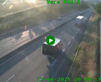 Caméra routière sur l'autoroute A20 à Saint-Hilaire-Bonneval, au sud de Limoges. Vue orientée vers Paris
