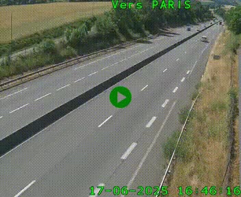Caméra routière sur l'autoroute A20 à Saint-Hilaire-Bonneval, au sud de Limoges. Vue orientée vers Paris