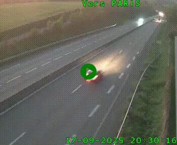 Caméra routière sur l'autoroute A20 à Saint-Hilaire-Bonneval, au sud de Limoges. Vue orientée vers Paris