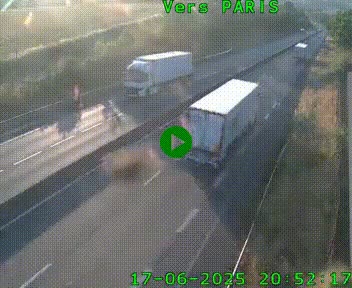Caméra routière sur l'autoroute A20 à Saint-Hilaire-Bonneval, au sud de Limoges. Vue orientée vers Paris