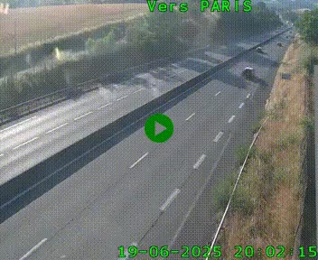 Caméra routière sur l'autoroute A20 à Saint-Hilaire-Bonneval, au sud de Limoges. Vue orientée vers Paris