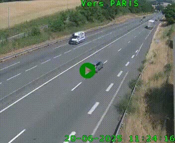 Caméra routière sur l'autoroute A20 à Saint-Hilaire-Bonneval, au sud de Limoges. Vue orientée vers Paris
