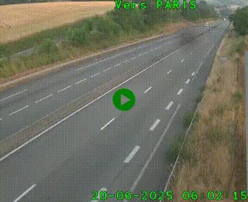 Caméra routière sur l'autoroute A20 à Saint-Hilaire-Bonneval, au sud de Limoges. Vue orientée vers Paris