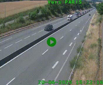 Caméra routière sur l'autoroute A20 à Saint-Hilaire-Bonneval, au sud de Limoges. Vue orientée vers Paris
