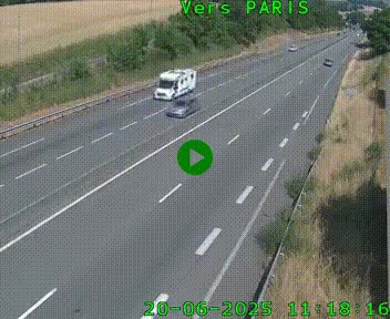 Caméra routière sur l'autoroute A20 à Saint-Hilaire-Bonneval, au sud de Limoges. Vue orientée vers Paris