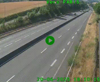 Caméra routière sur l'autoroute A20 à Saint-Hilaire-Bonneval, au sud de Limoges. Vue orientée vers Paris