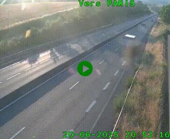 Caméra routière sur l'autoroute A20 à Saint-Hilaire-Bonneval, au sud de Limoges. Vue orientée vers Paris