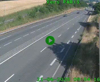 Caméra routière sur l'autoroute A20 à Saint-Hilaire-Bonneval, au sud de Limoges. Vue orientée vers Paris
